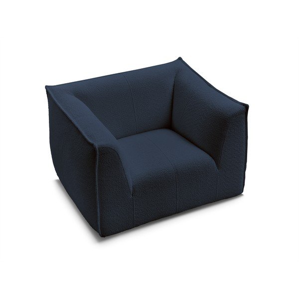 Tumši zils atpūtas krēsls no buklē auduma Giorgia – Bobochic Paris-image-4