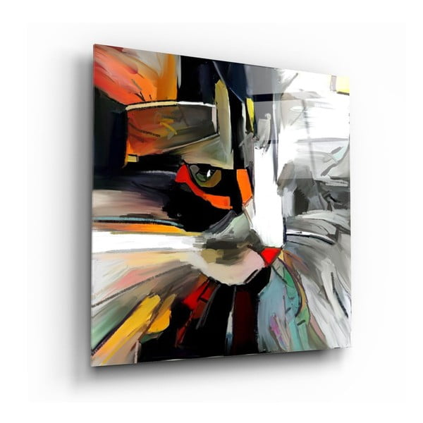 Stikla glezna Insigne Abstract Cat, 60 x 60 cm