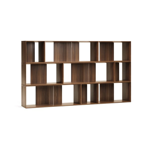 Dabīga toņa modulārā plauktu sistēma ar riekstkoka imitāciju (9 gab.) 202x114 cm Litto – Kave Home-image-2