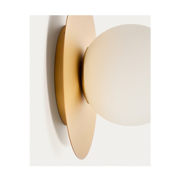 Balta/zelta krāsas sienas lampa ø 25 cm Brisia – Kave Home-image-3