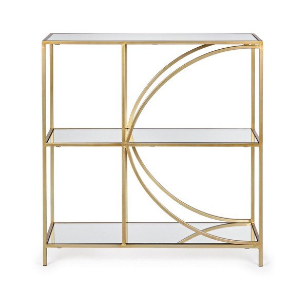 Zelta krāsas tērauda grāmatplaukts 81x87x31 cm Elenor – Bizzotto