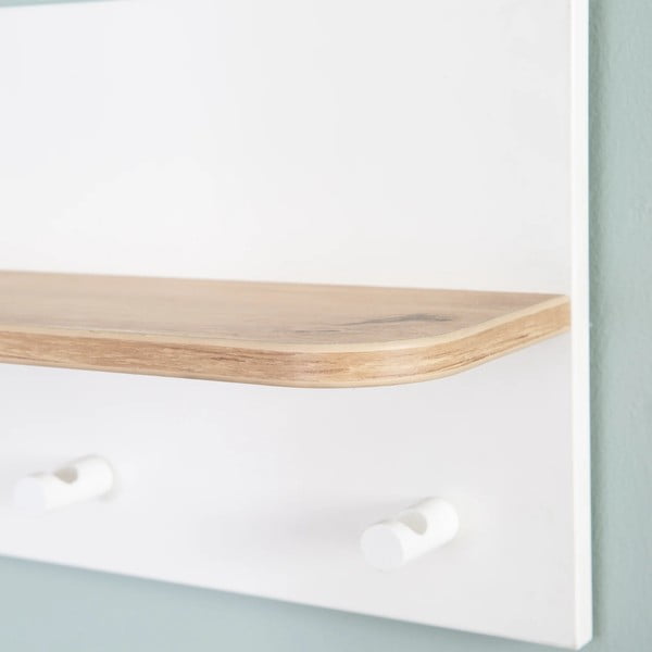 Balts/dabīga toņa sienas bērnu drēbju pakaramais ar ozolkoka imitāciju Ava – Roba-image-3