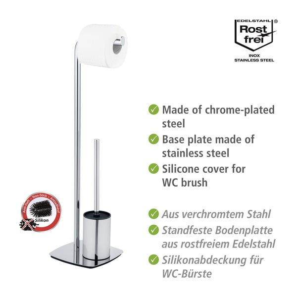 Tualetes papīra turētājs ar nerūsējošā tērauda birsti Iria – Wenko-image-3