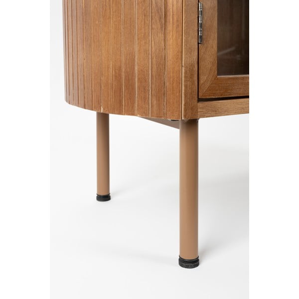 Dabīga toņa gumijkoka masīvkoka vitrīna 80x140x38 cm Yaz – White Label-image-3