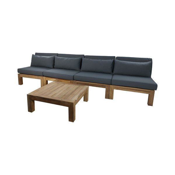 Pelēks tīkkoka dārza atpūtas komplekts 4 personām Aruba – HSM collection