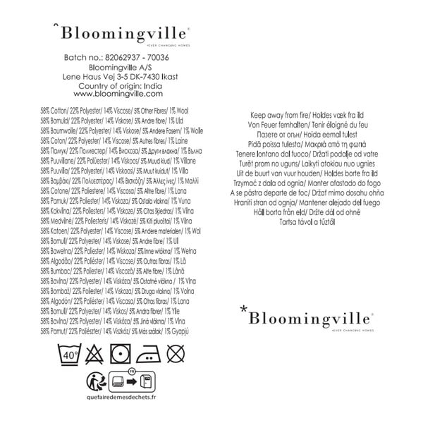 Zils/bēšs pleds no pārstrādātas kokvilnas 130x160 cm Ethan – Bloomingville-image-3