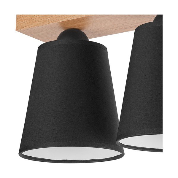 Melna griestu lampa ar auduma abažūru ø 15 cm Lula – LAMKUR-image-4