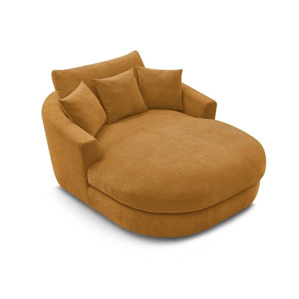 Dzeltens atpūtas krēsls no šenila auduma Belem – Bobochic Paris-image-4