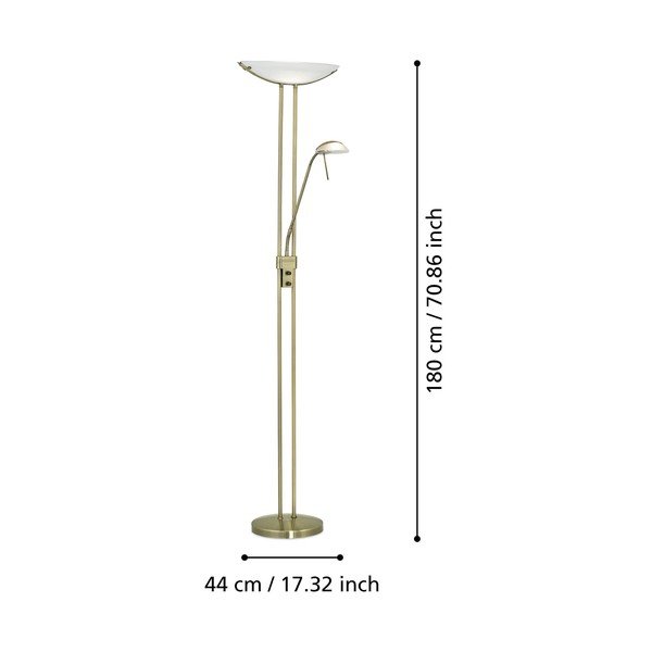 Bronzas krāsas stāvlampa ar stikla abažūru (augstums 180 cm) BAYA – EGLO-image-2