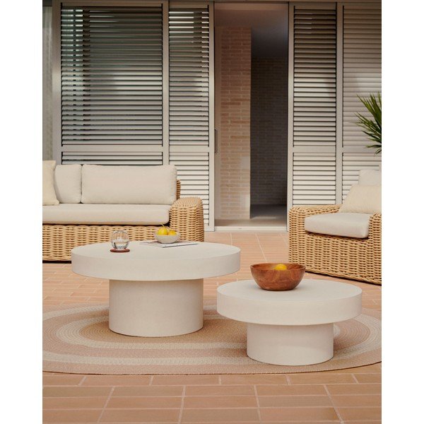 Betona apaļš dārza kafijas galdiņš ø 90 cm Aiguablava – Kave Home-image-1