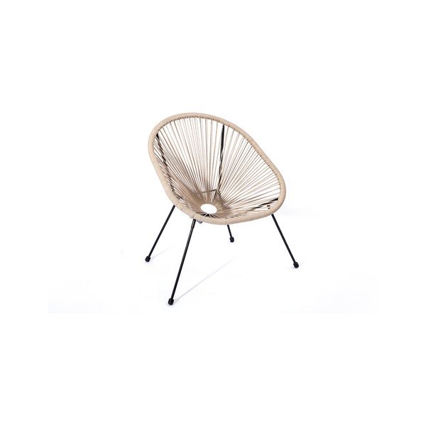 Bēšs rotangpalmas dārza krēsls Le Bonom Avocado-image-4