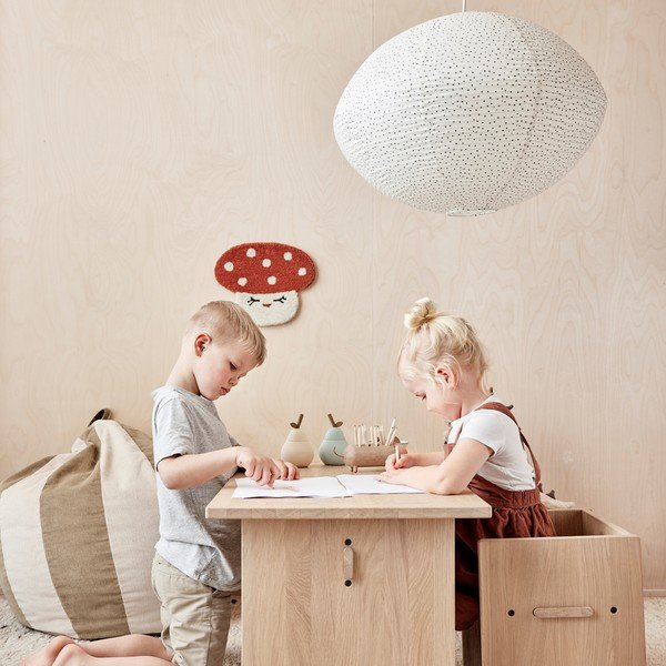 Ziloņkaula krāsas abažūrs bērniem ar papīra abažūru Moyo – OYOY Living Design-image-1