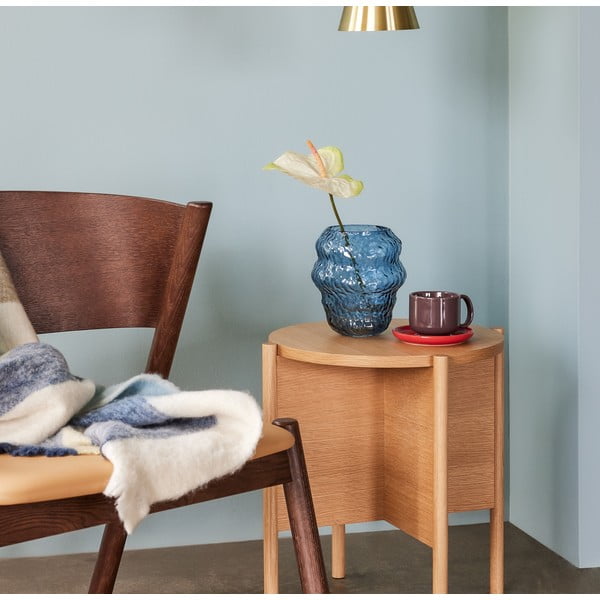 Gaiši zila stikla rokām darināta vāze (augstums 18 cm) Aurora – Hübsch-image-1