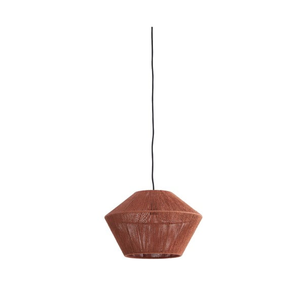 Sarkana piekaramā lampa ar džutas abažūru ø 40 cm Fugia – Light & Living