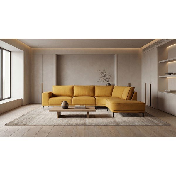 Sinepju dzeltens stūra dīvāns (ar labo stūri) Copenhagen – Scandic-image-1