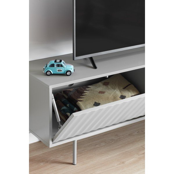Pelēks/dabīga toņa TV galdiņš ar ozolkoka imitāciju 140x52 cm Sierra – Teulat-image-2