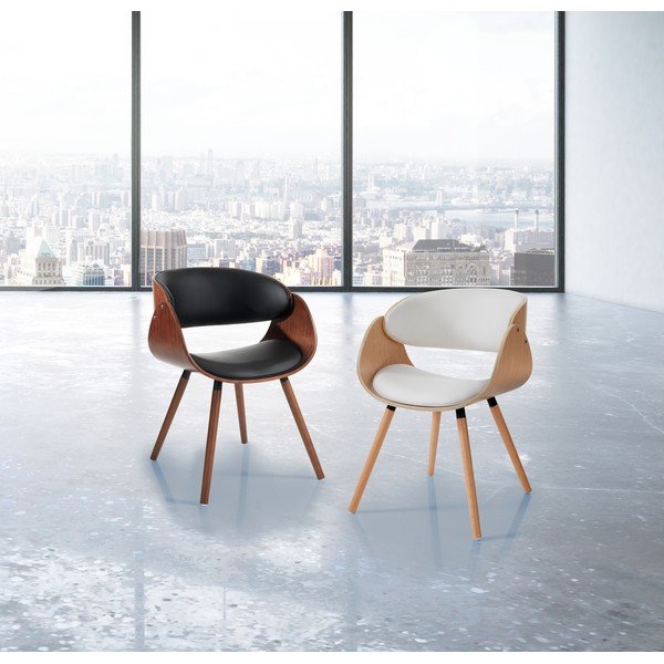 Melns/tumši brūns polsterēts ēdamistabas krēsls ar roku balstiem Visby Evo – Tomasucci-image-4