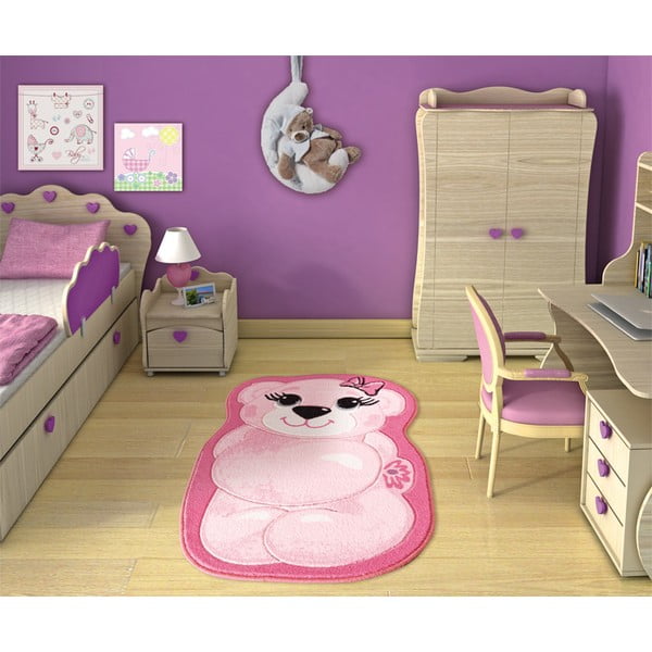 Bērnu paklājs Pretty Bear Pink, 80x127 cm