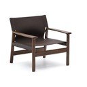 Tumši brūns ādas atpūtas krēsls Jan – Kave Home