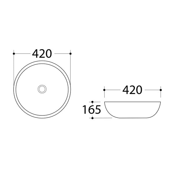 Pelēka keramikas apaļa izlietne ø 42 cm Dalma – Sapho-image-3