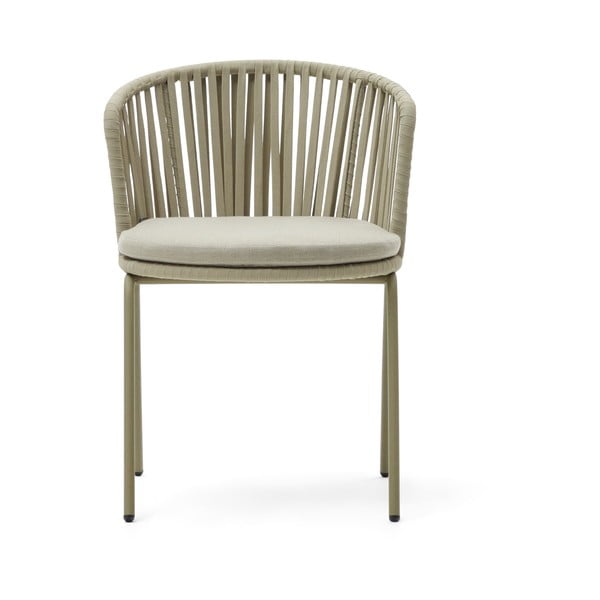 Bēšs metāla dārza krēsls Saconca – Kave Home-image-2