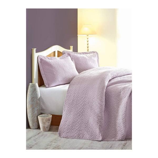 Rozā segas pārvalka un spilvendrānas komplekts vienvietīgai gultai Essential, 180 x 240 cm