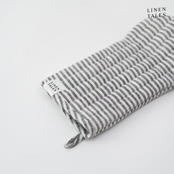 Lina virtuves cimds Thin Black Stripes – Linen Tales-image-3