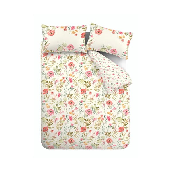 Krēmkrāsas divguļamā gultas veļa 200x200 cm Ella Poppy – Catherine Lansfield