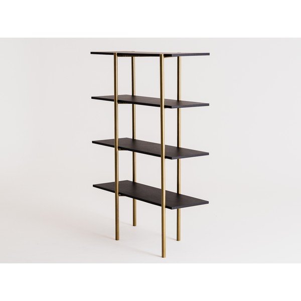 Grāmatplaukts melnā un zelta krāsā 110x150 cm Rave – CustomForm-image-3