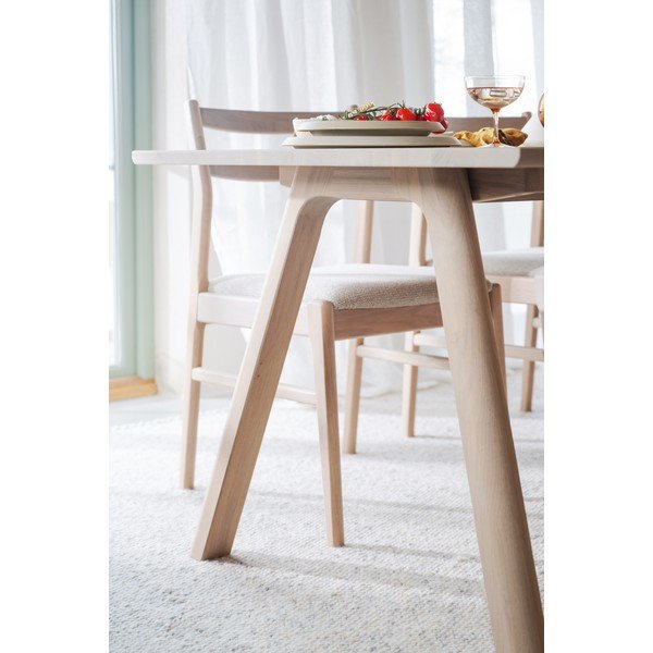 Ozola masīvkoka izvelkams ēdamgalds 95x220 cm Clapperton – Rowico-image-3