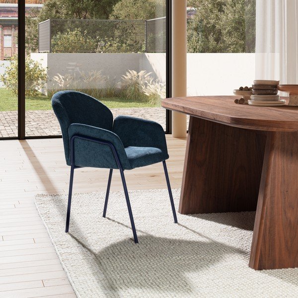 Zili polsterēti ēdamistabas krēsli (2 gab.) Aslin – MOME-image-2