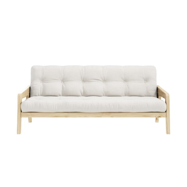Balts/bēšs izvelkamais dīvāns 204 cm Grab – Karup Design
