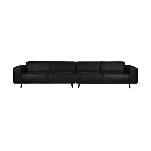 Melns zamšādas dīvāns BePureHome Statement, 372 cm