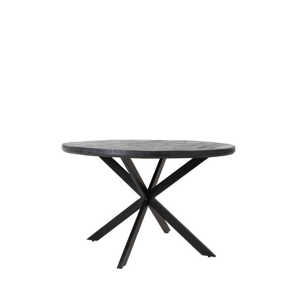 Melns apaļš ēdamgalds ar akācijas koka galda virsmu ø 140 cm Yellov – Light & Living