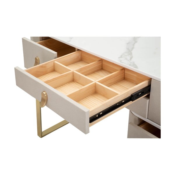 Bēšs/zelta krāsas konsoles galds 40x120 cm Beauty – Mauro Ferretti-image-1