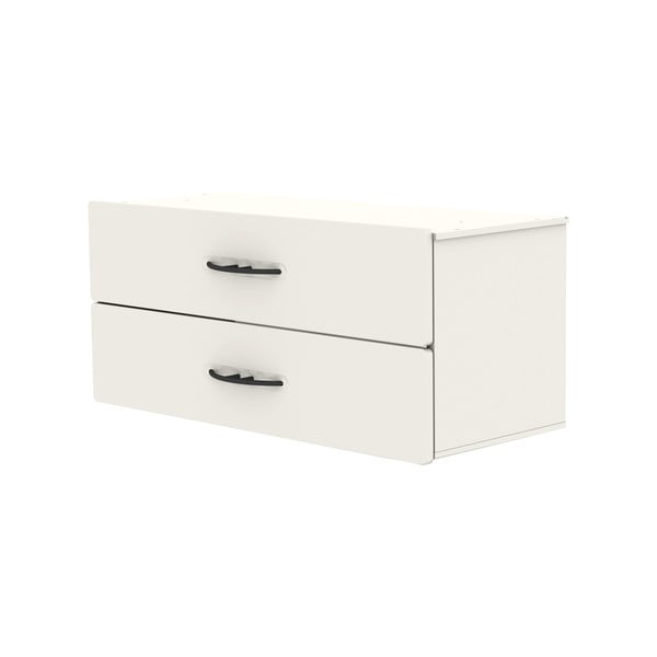 Balts moduļu plaukts ar atvilktnēm 80x36 cm Dakota – Tenzo-image-3