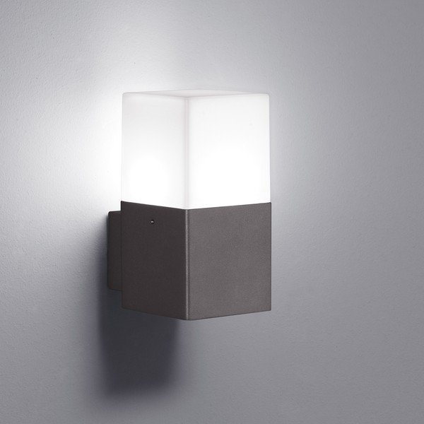 Pelēks āra sienas lampas Trio Hudson, augstums 17 cm-image-1