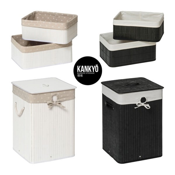 Koka/tekstila veļas grozs 62 l Kankyo – Premier Housewares-image-2