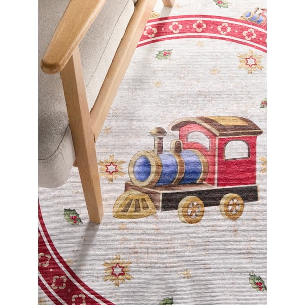 Sarkans apaļš paklājs ar Ziemassvētku motīvu ø 160 cm Toy's Delight Train – Villeroy&Boch-image-2