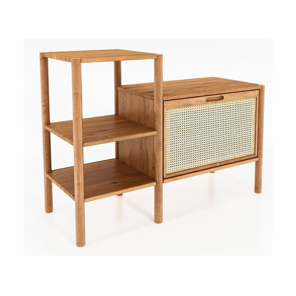 Dabīga toņa grāmatu plaukts no ozolkoka 115x86 cm Pola – The Beds-image-2