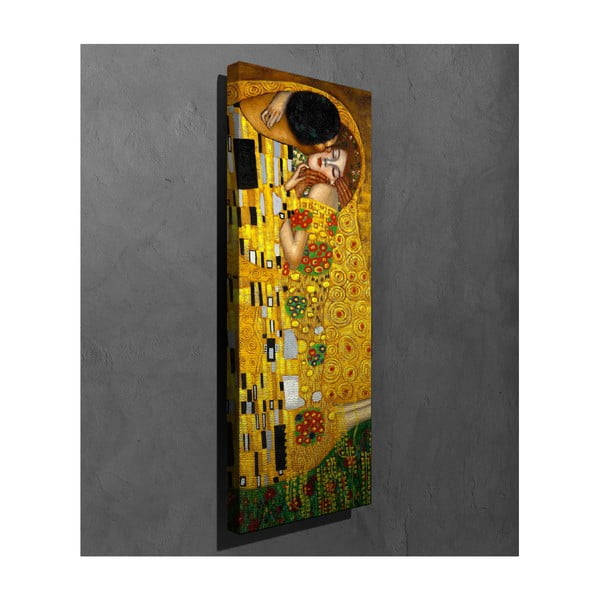 Gleznas reprodukcija uz audekla Gustav Klimt The Kiss, 30 x 80 cm-image-2