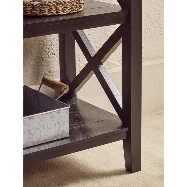Melns priedes masīvkoka plaukts 40x81x81 cm Heritage – Premier Housewares-image-4