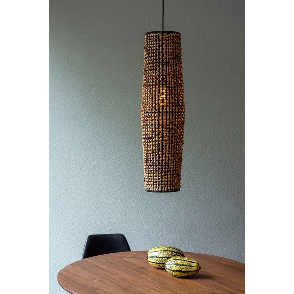 Melna/dabīga toņa piekaramā lampa ar ūdens hiacintes abažūru ø 20 cm Hyacint – Dutchbone-image-1