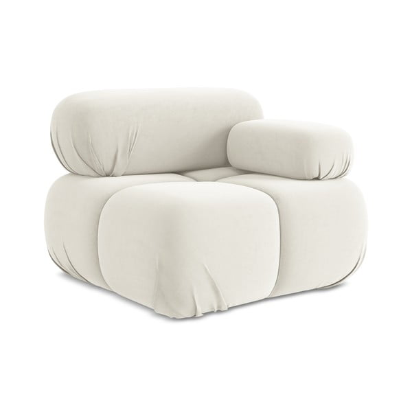 Balta samta modulārā dīvāna daļa (ar labo stūri) Lokua – Makamii-image-1