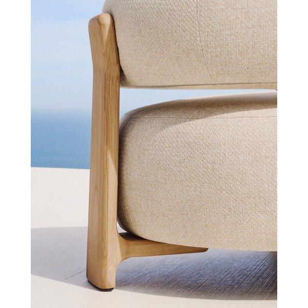 Bēšs polsterēts dārza atpūtas krēsls Granite – Kave Home-image-3