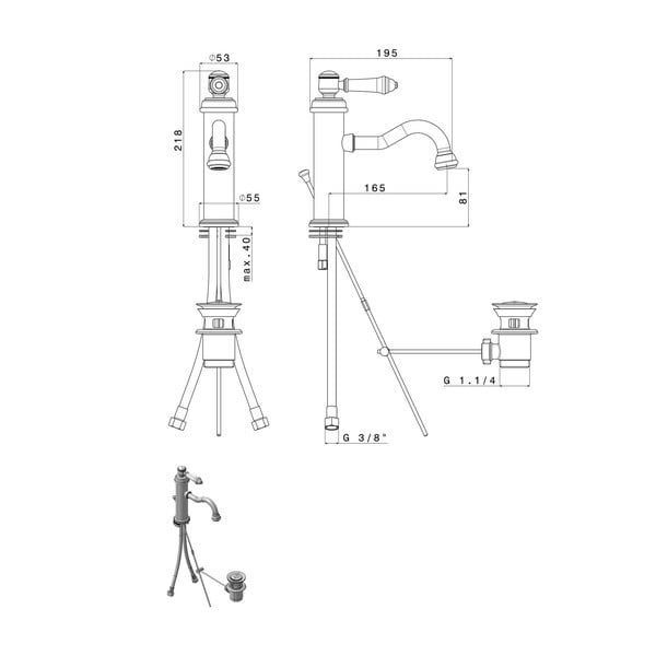 Spīdīgas sudraba krāsas stāvošs jaucējkrāns izlietnei Vienna – Sapho-image-4
