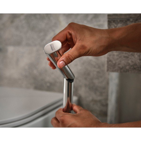 Spīdīgas sudraba krāsas metāla tualetes papīra turētājs EasyStore Luxe – Joseph Joseph-image-4