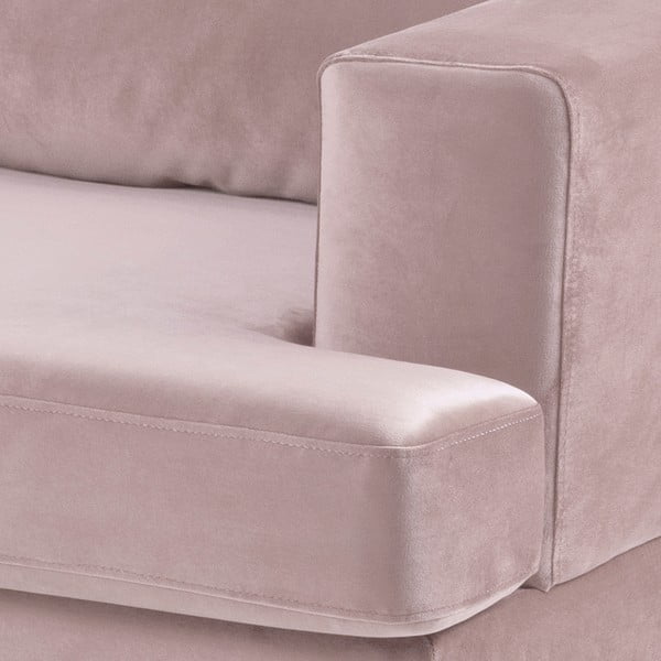 Rozā samta dīvāns Actona Norwich, kreisais stūris-image-3