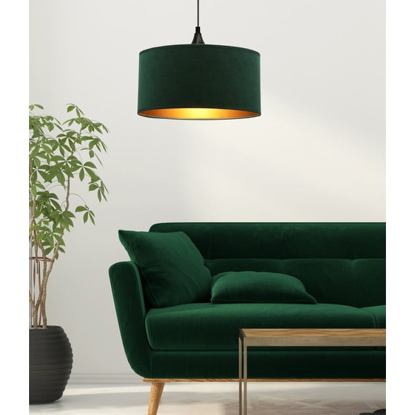 Zaļganzila piekaramā lampa ar auduma abažūru ø 30 cm Maloto – Candellux Lighting-image-1