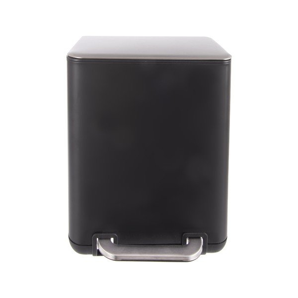 Melna nerūsējošā tērauda atkritumu tvertne ar pedāli 6 l Black – Orion-image-2